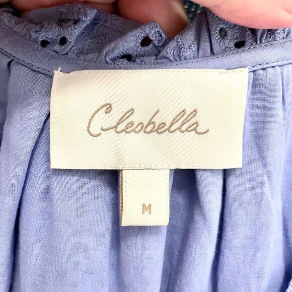 Cleobella Alma Embroidered Pointelle Mini Dress Sky Purple Size M - Picture 3 of 6